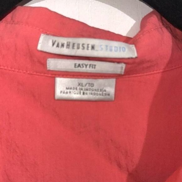 Van Heusen Studio Sleeveless Button-Up Top XL Coral - Picture 2 of 8